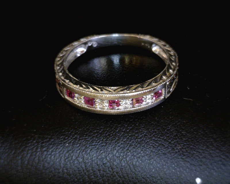 14K WG RUBY/DIAMOND RING