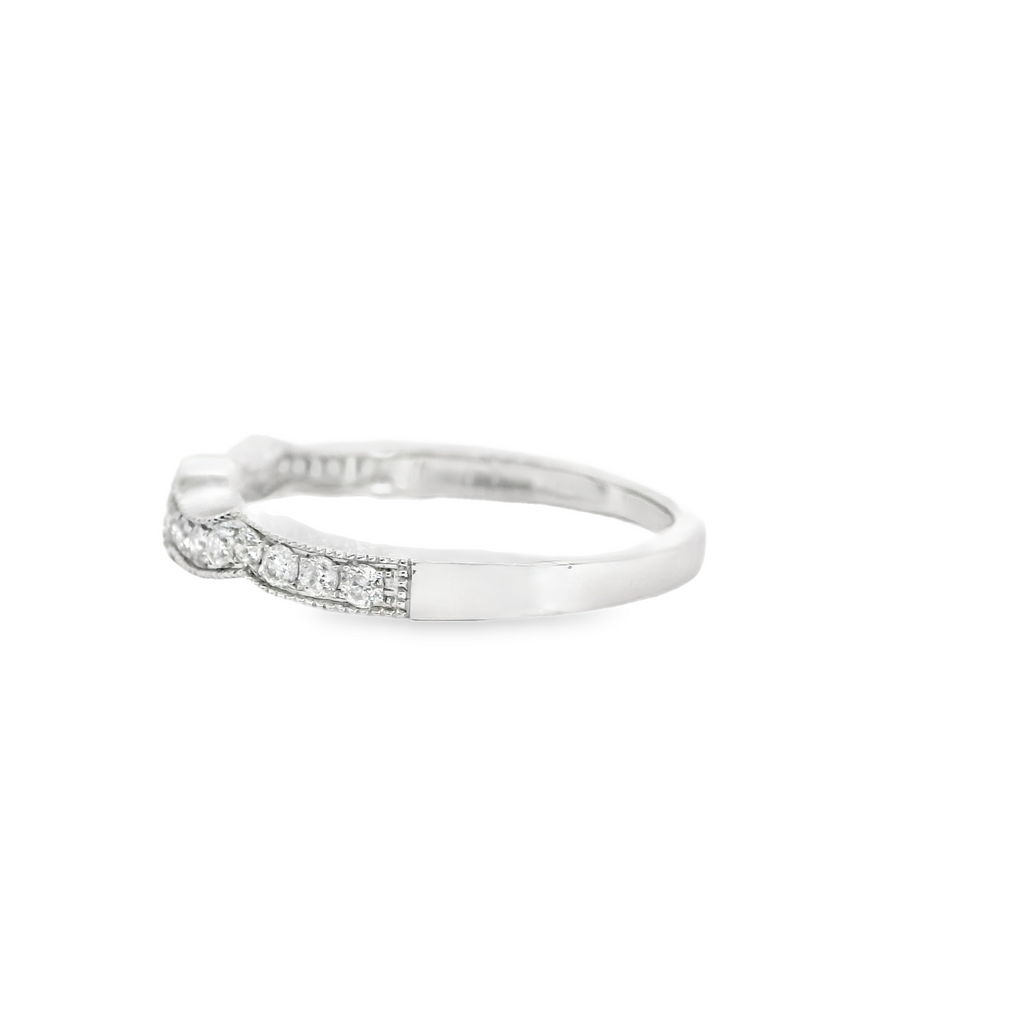 14K WG CURVED DIAMOND BAND