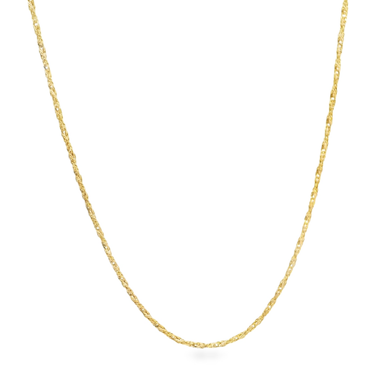 14K YG Fancy Twisted Rope Chain 24"