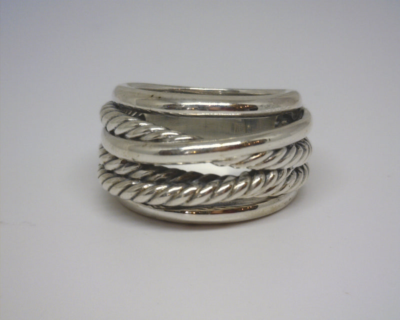 David Yurman Sterling Silver & 14K Crossover Ring