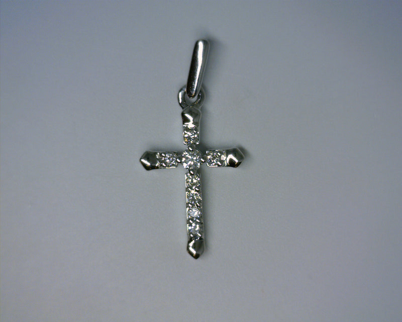 14K WG Diamond Cross Pendant
