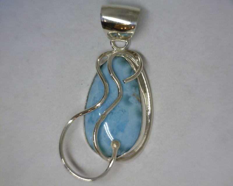 STERLING SILVER LARIMAR PENDANT