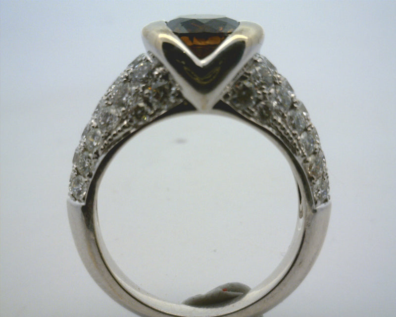 14K WHITE GOLD CHOCOLATE DIAMOND RING