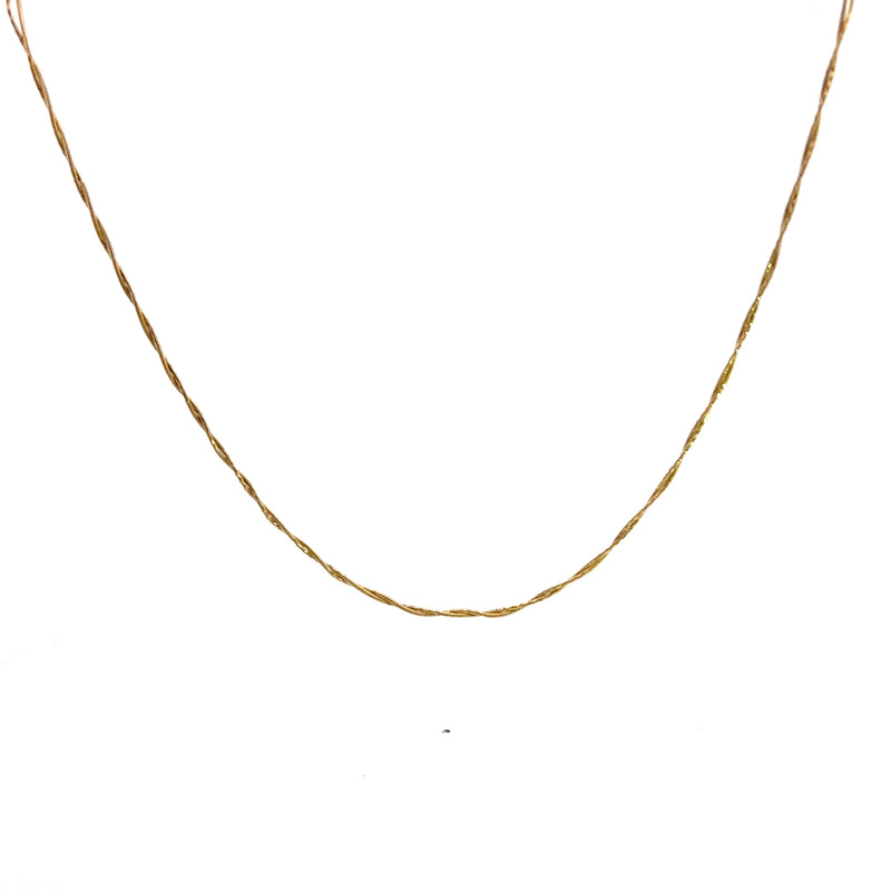 14K YG Twisted Snake Chain