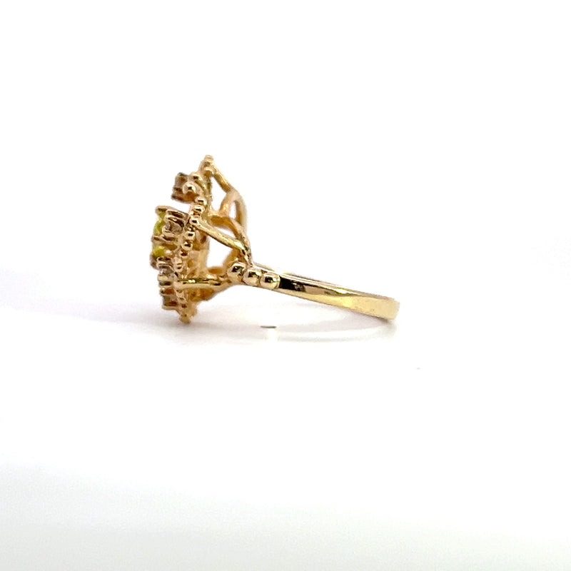 14K YG Butterfly Diamond Ring