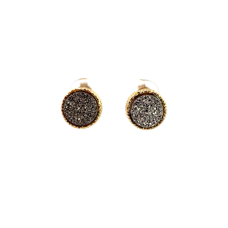 14K YG Druzy Earrings