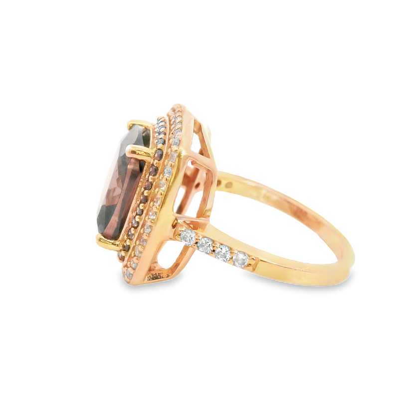 Rose Gold Plated Sterling Silver CZ Ring