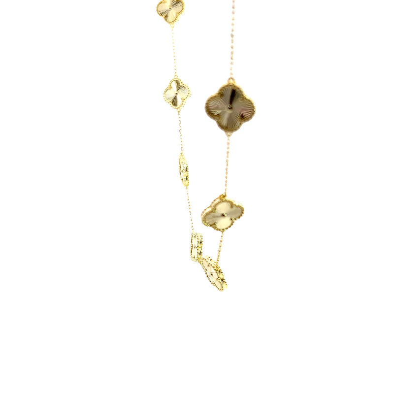 Gold Plated Clover Station Necklace