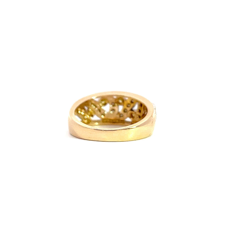 14K Two Tone White & Yellow Diamond Ring