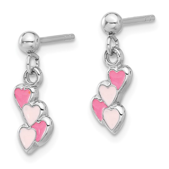 Silver Heart Dangle Earrings