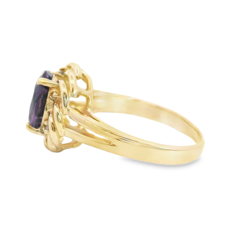 14K YG Amethyst Ring