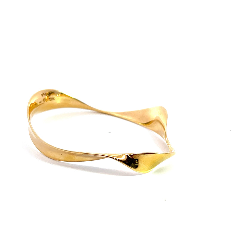 18K YG Georg Jensen Mobius Bangle Bracelet