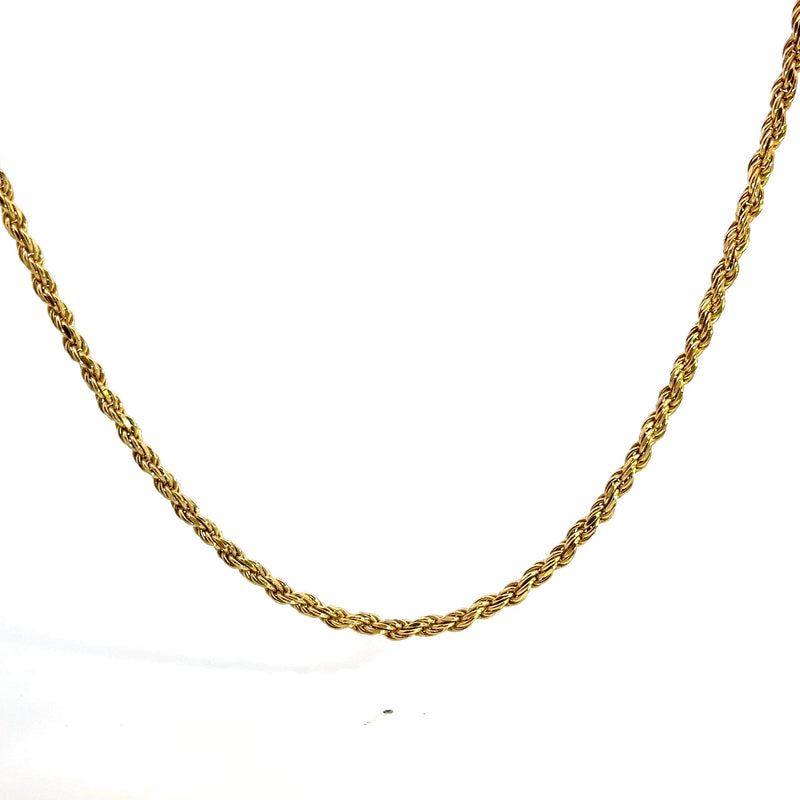 Sterling SIlver Gold Plated Rope Chain 24