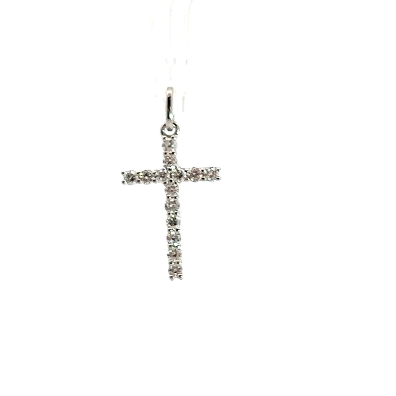 10K WG Diamond Cross Pendant