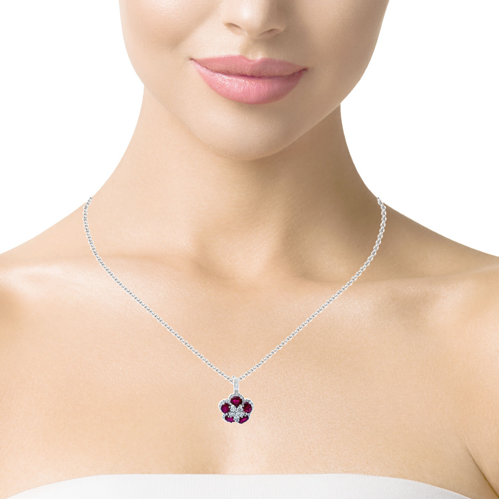 14K WG Ruby & Diamond Pendant