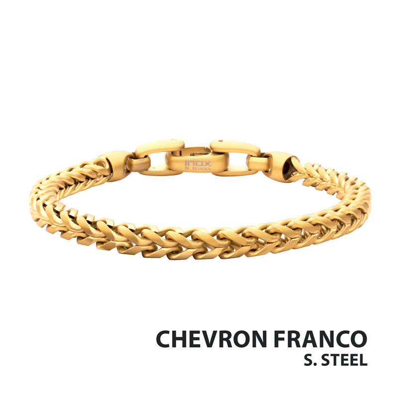 5mm 18Kt Gold IP Steel Sandbla