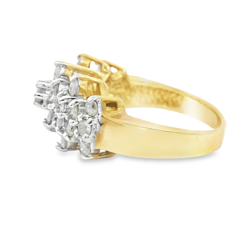 10K YG Diamond Cluster Ring