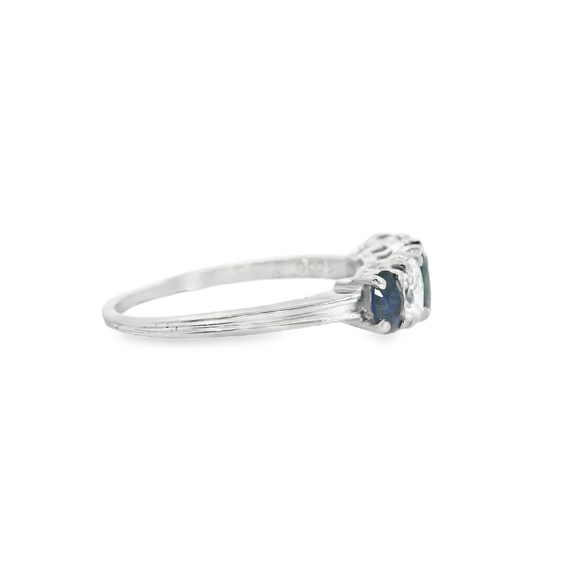 Platinum Sapphire & Diamond Band