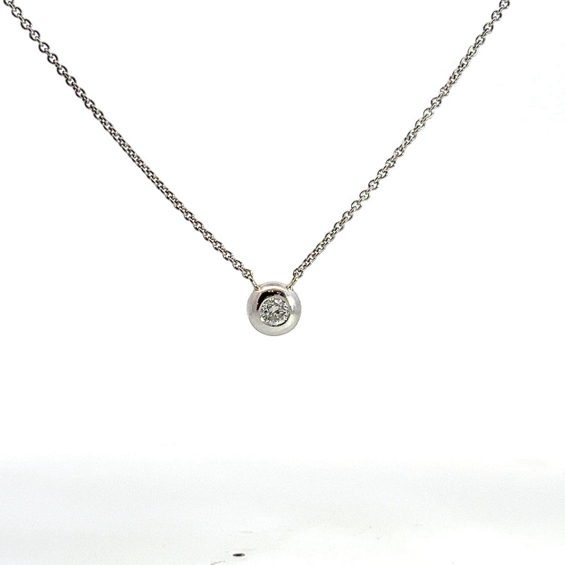 White Gold Diamond Solitaire Necklace