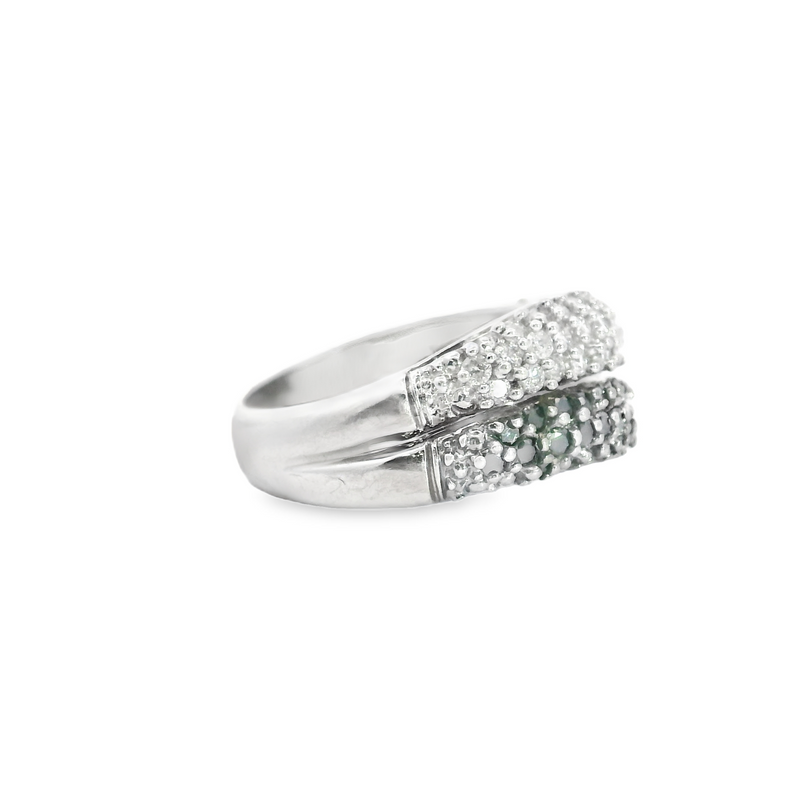 14K WG Black & White Diamond Ring