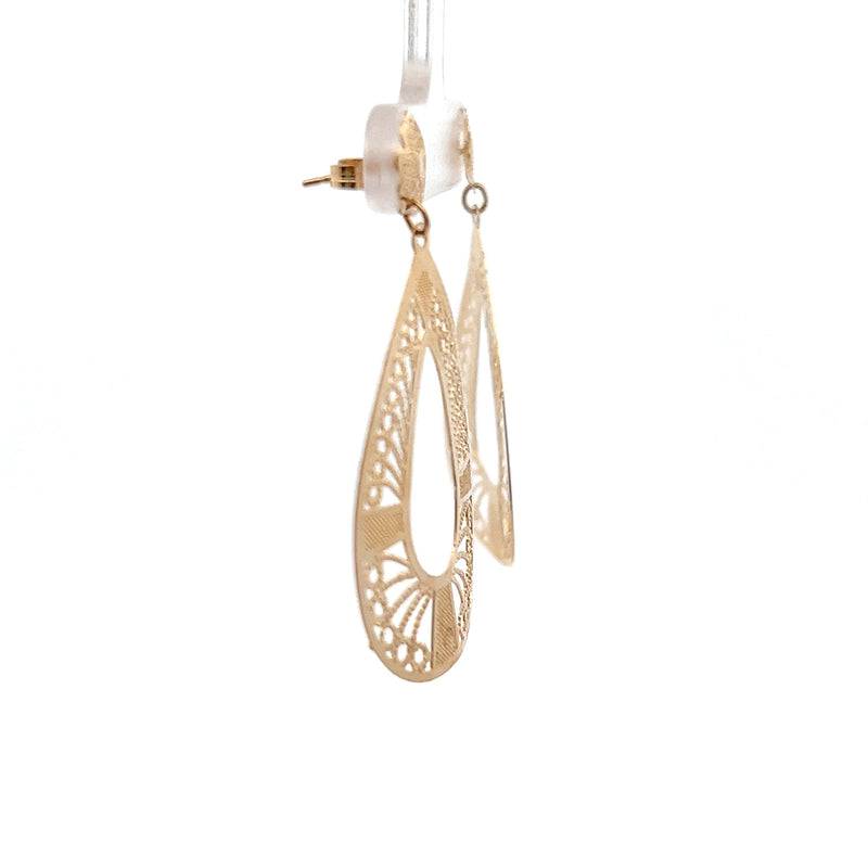 14K YG Filigree Dangle Earrings