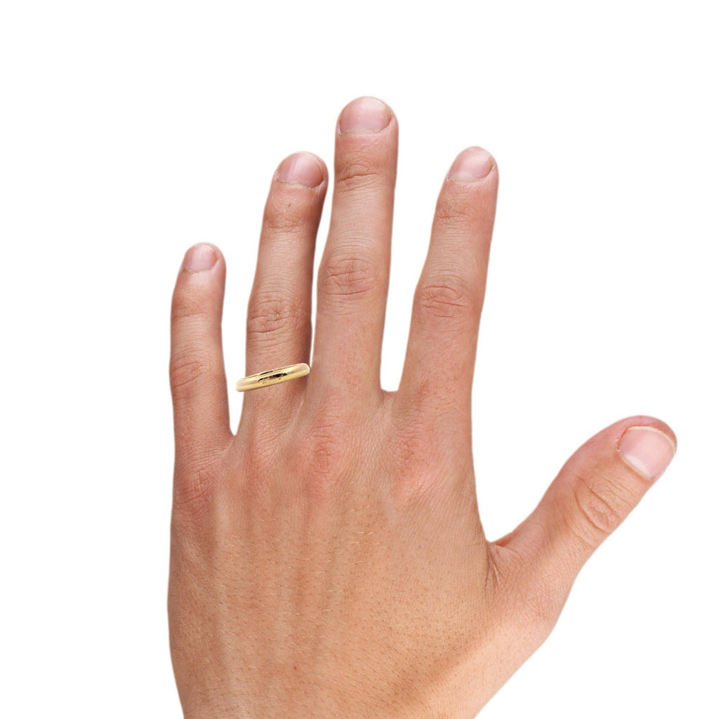 14K YG Half Round Wedding Band