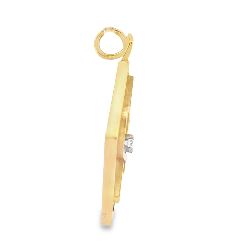 14K YG "LOVE" Diamond Pendant