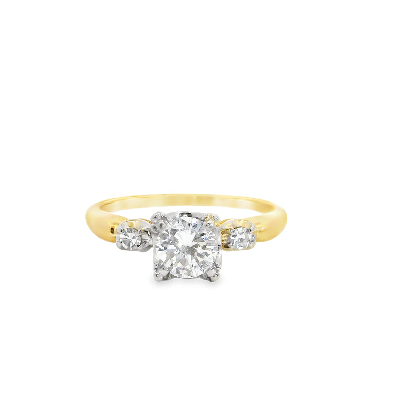 14K Two Tone Vintage Diamond Ring