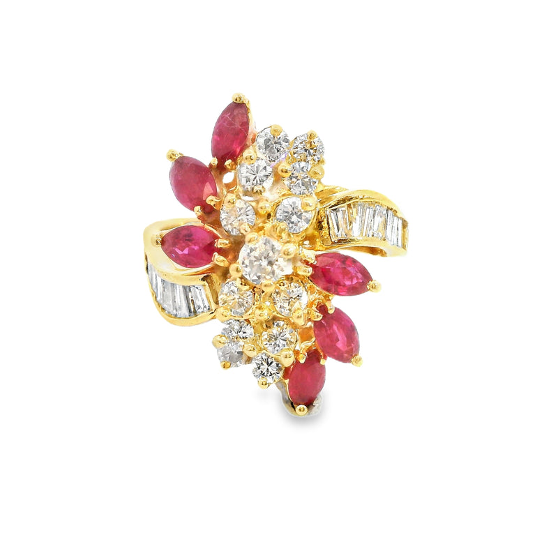 14K YG Ruby & Diamond Ring
