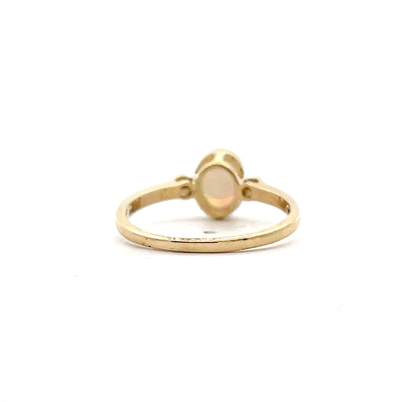 10K YG OPAL/DIAMOND RING