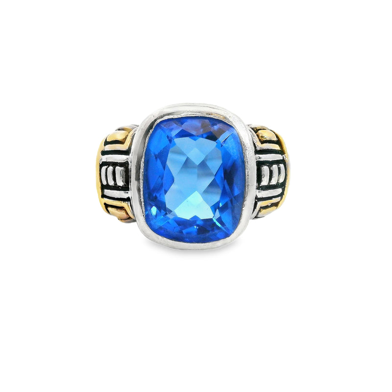 Sterling Silver Blue Glass Stone
