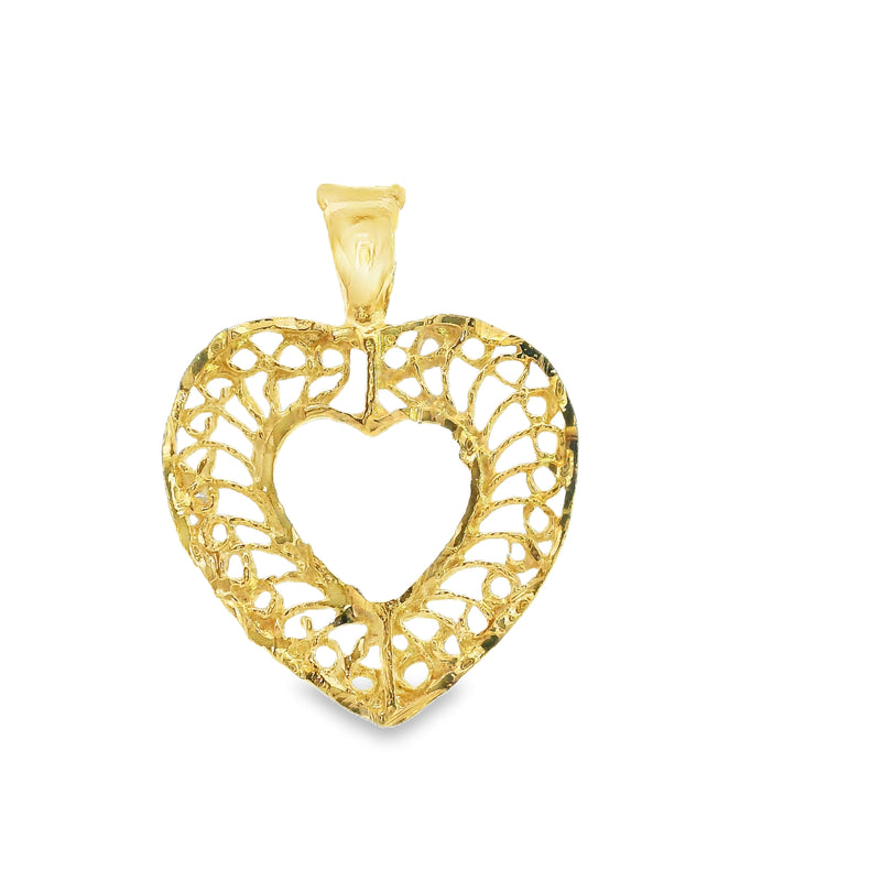 Gold Plated Sterling Silver Heart Charm