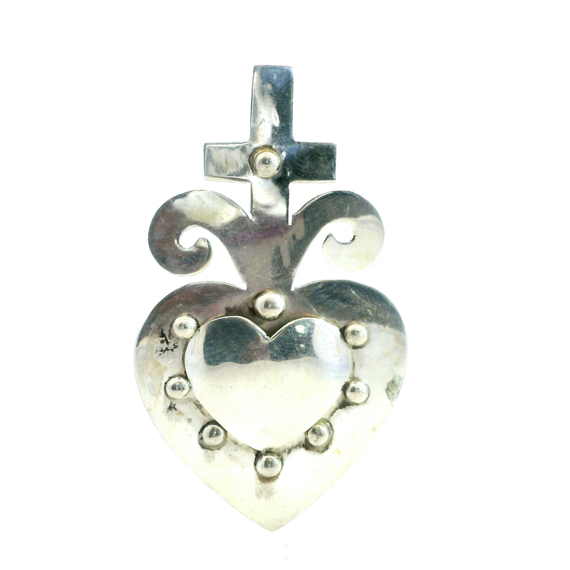 Sterling Silver Heart Cross Pendant