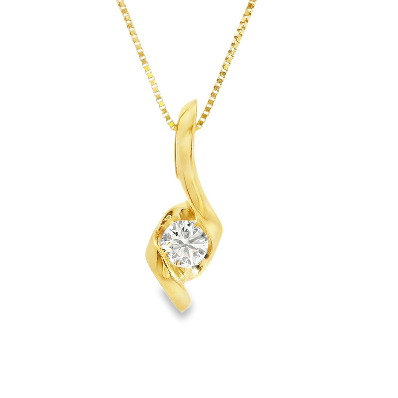 14K YG Diamond Pendant