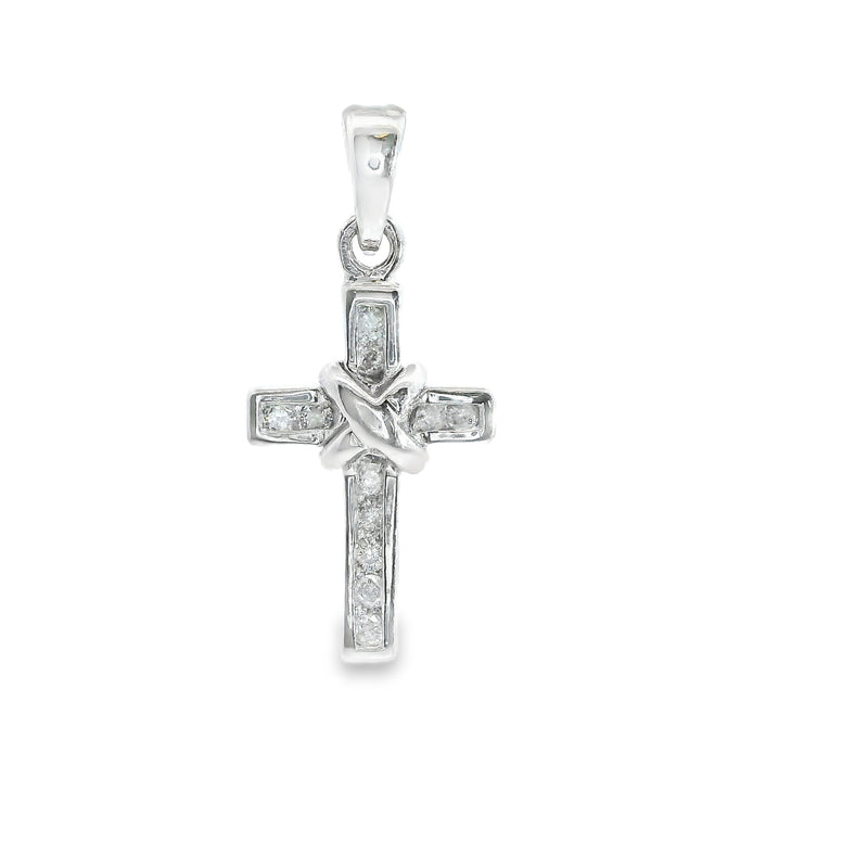 14K WG Diamond Cross Pendant