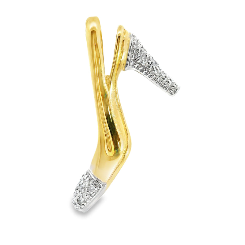 10K YG Diamond Shoe Charm