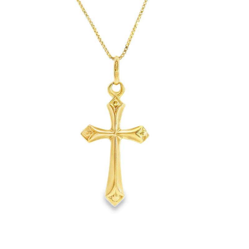 18K Yellow Gold Cross & Chain