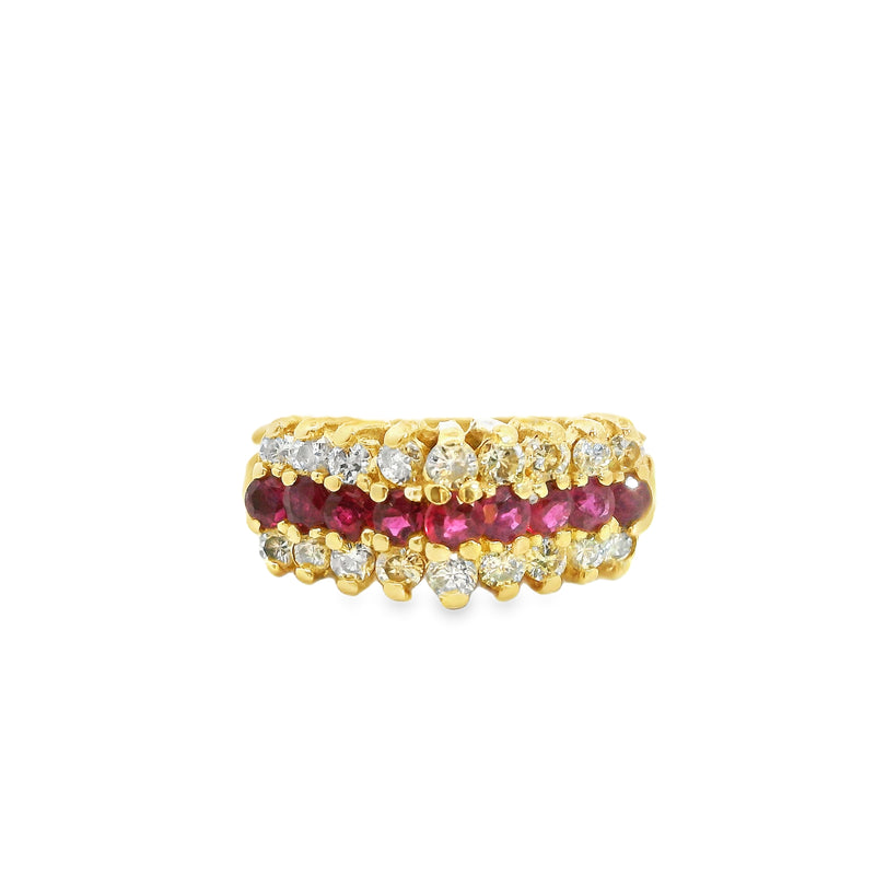 14K YG Ruby & Diamond Ring
