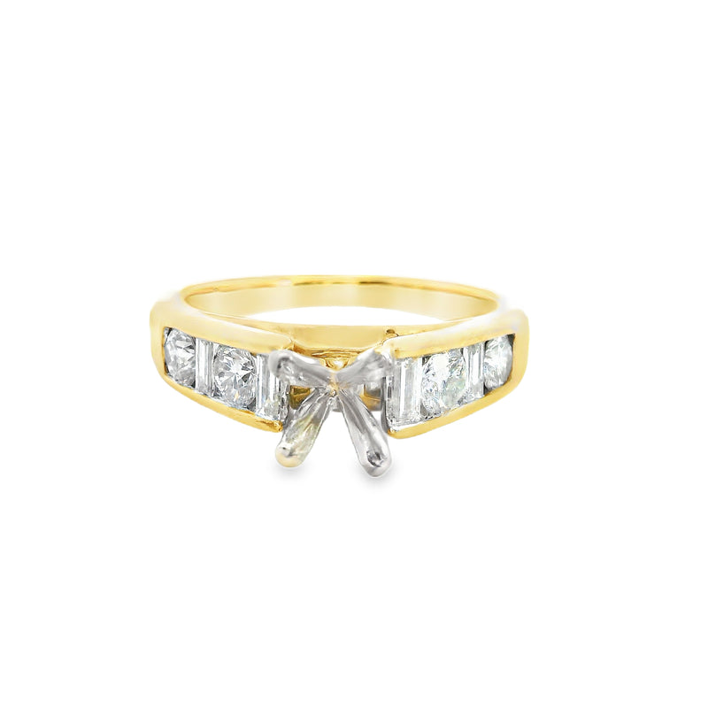 14K YG Diamond Semi Mount Ring