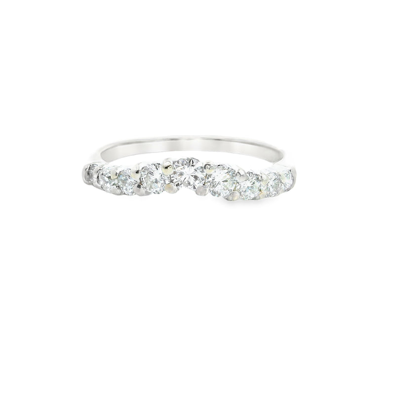 14K WG Curved Diamond Basnd
