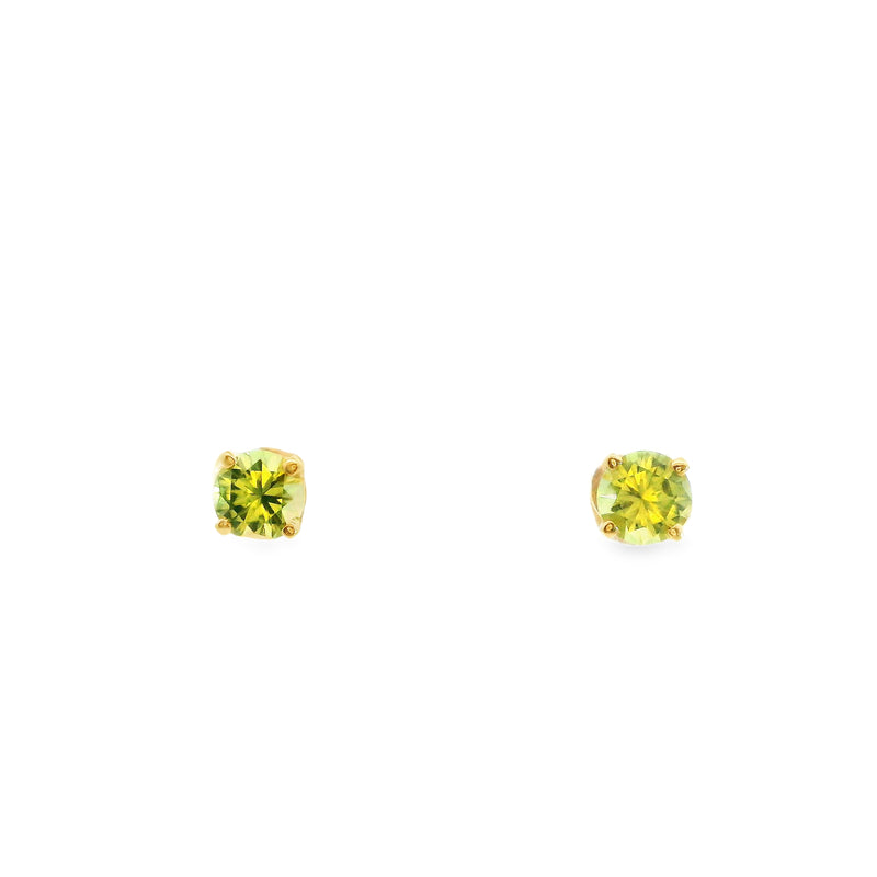14K YG Peridot Stud Earrings