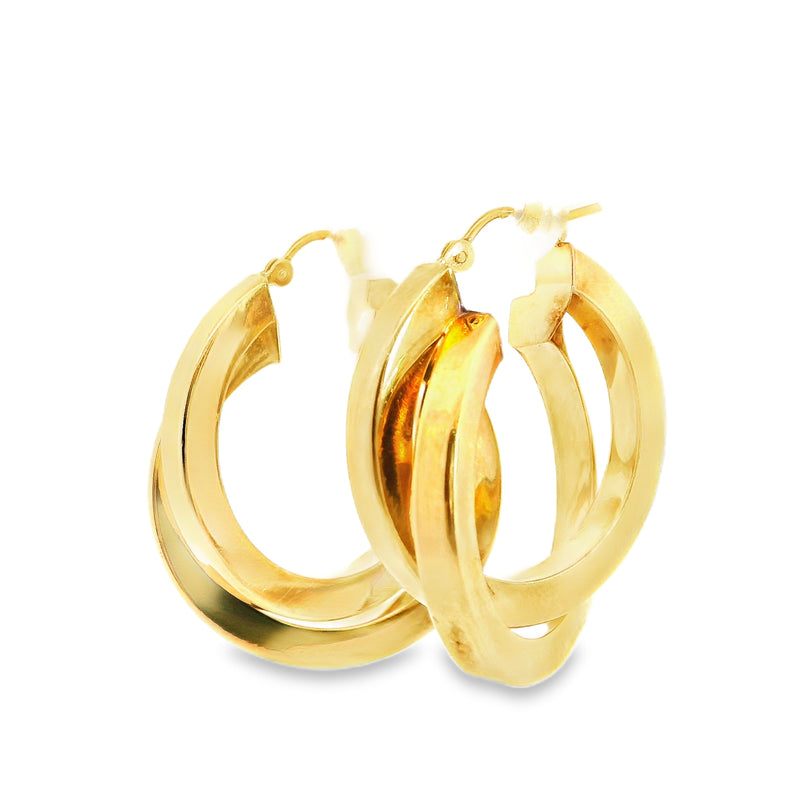 14K YG Double Hoop Earrings