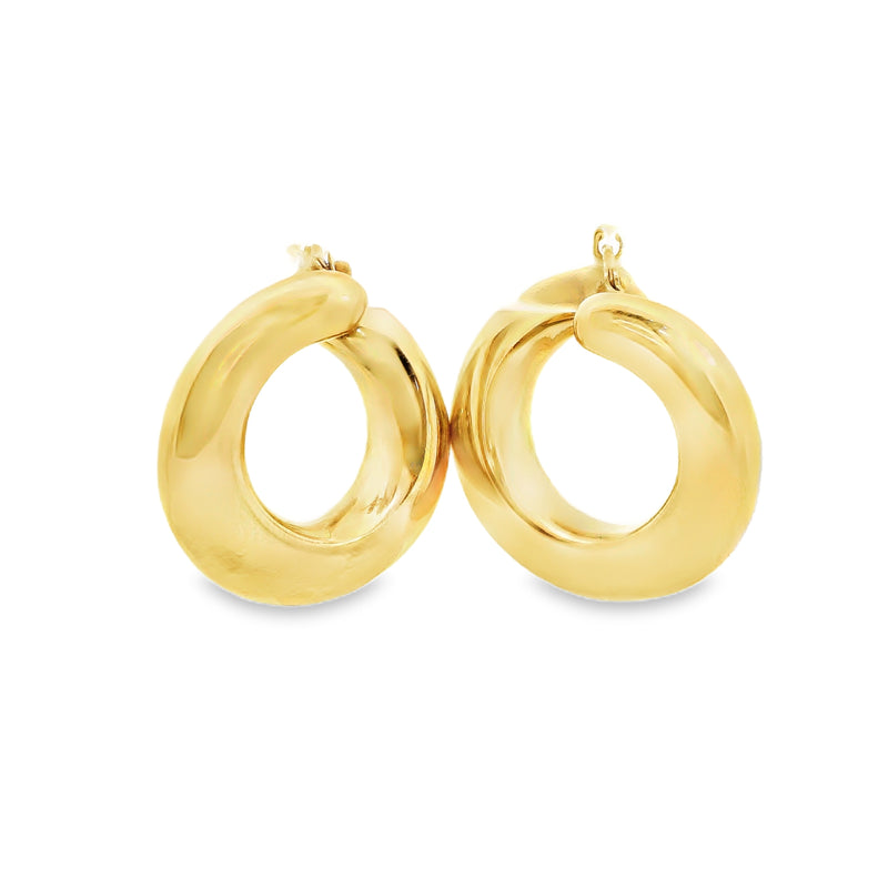 14K YG Twist Hoop Earrings
