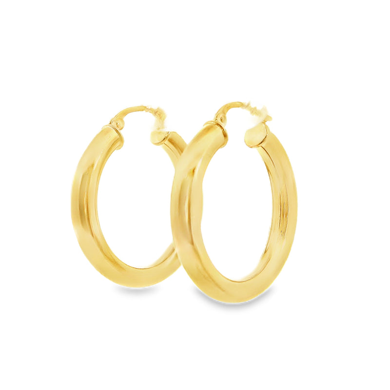 14K YG Tube Hoop Earrings
