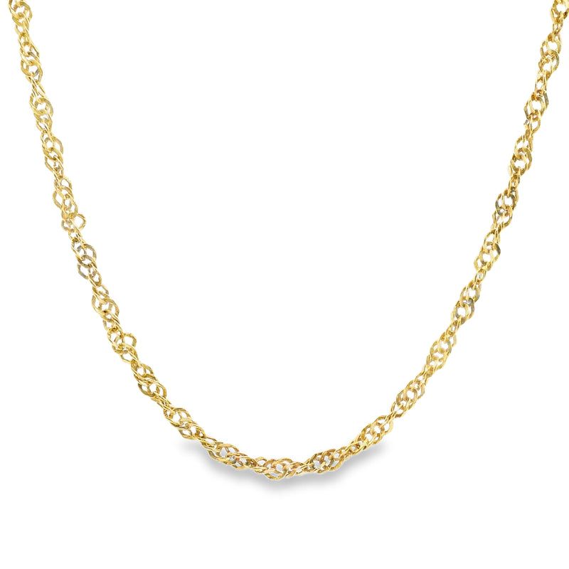 14K YG Twisted Herringbone Style Chain