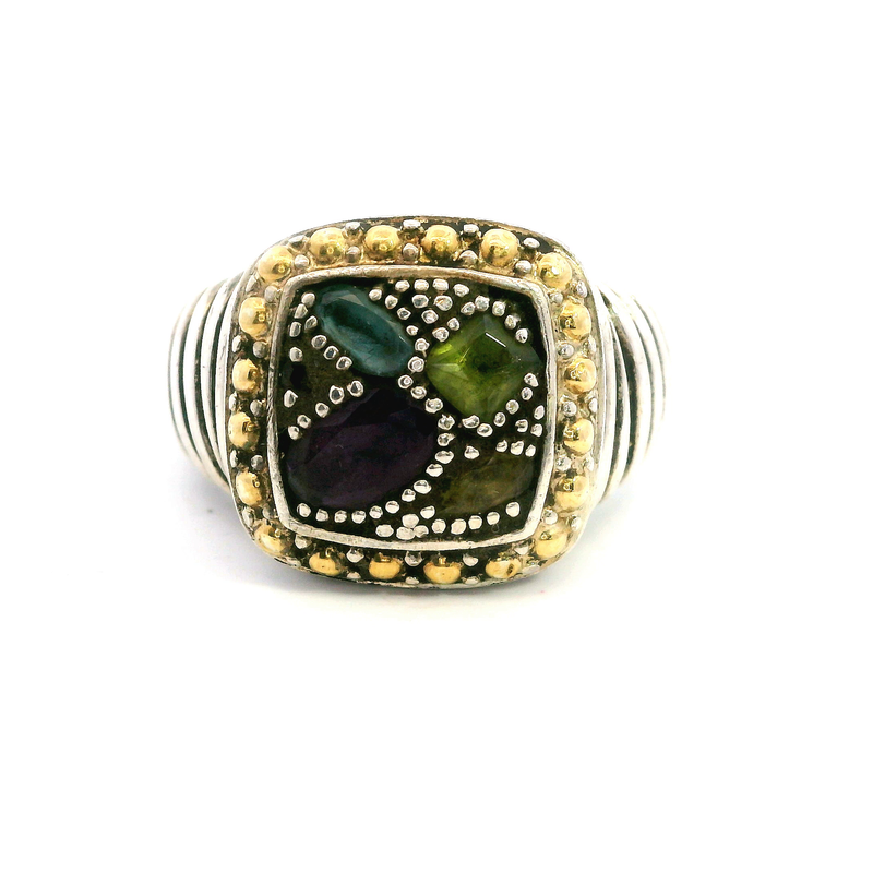 Effy Sterling & 18K YG Gemstone Ring