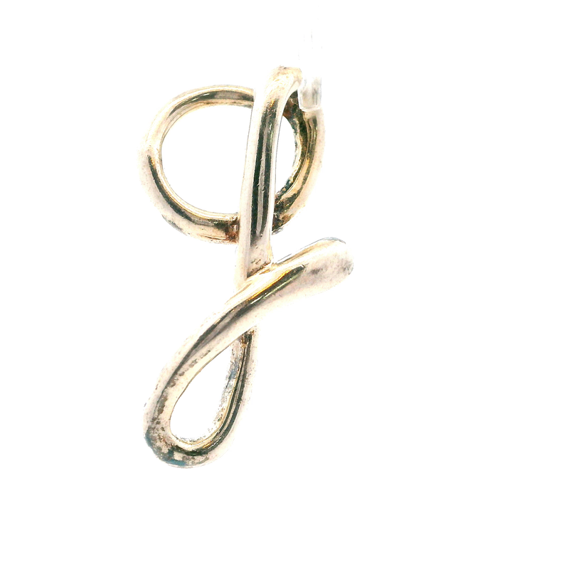 Sterling Silver Cursive J Initial Pendant