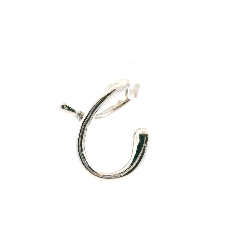 Sterling Silver Cursive C Initial Pendant