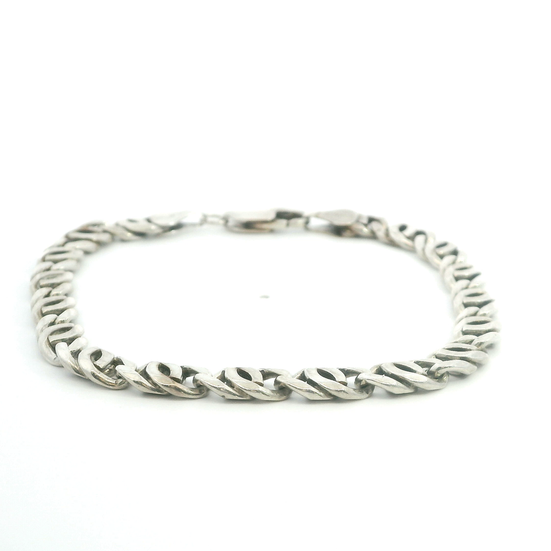 Sterling Silver Anchor Link Bracelet 7