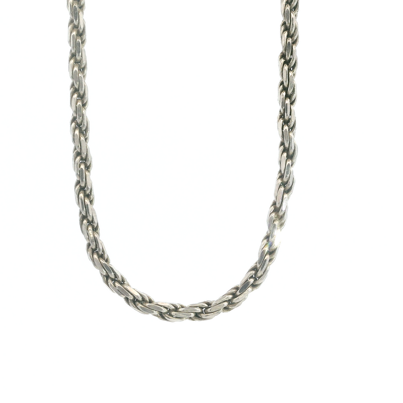 Sterling Silver Diamond Cut Rope Chain 24